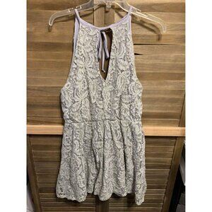 Embrace Lined Lace Party Dress Boho Cottage Y2K Gray Size Large